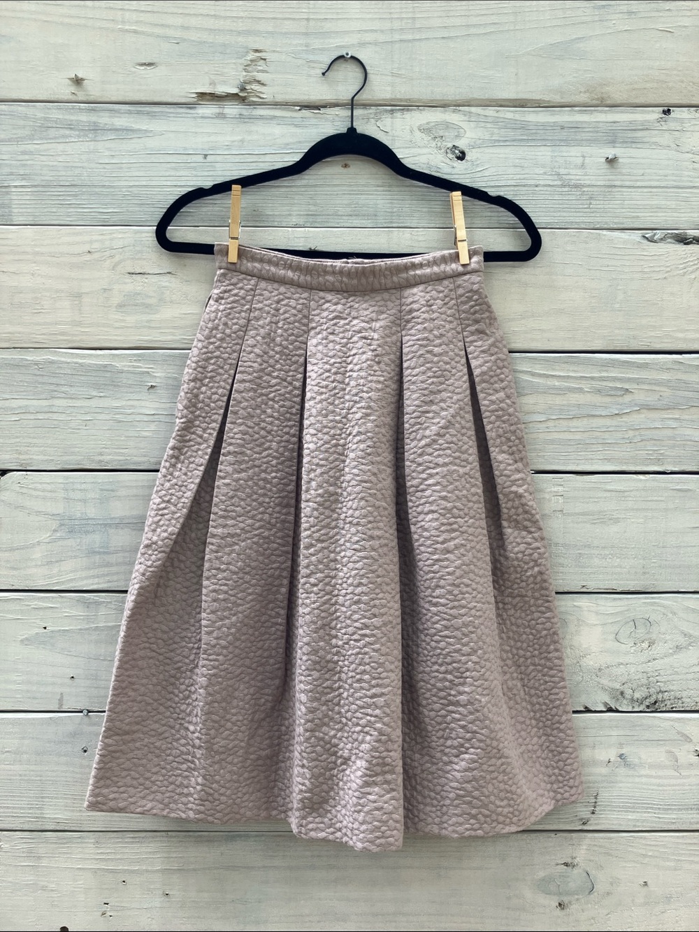 NWT H&M Textured A-Line Skirt in Taupe Neutral Feminine
